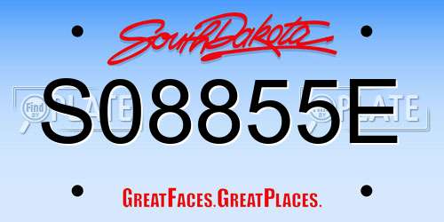 S08855E South Dakota License Plate