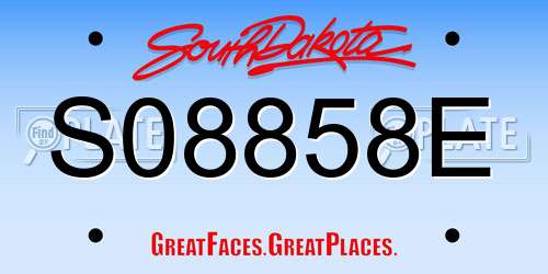 S08858E South Dakota License Plate