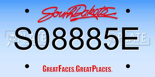 S08885E South Dakota License Plate