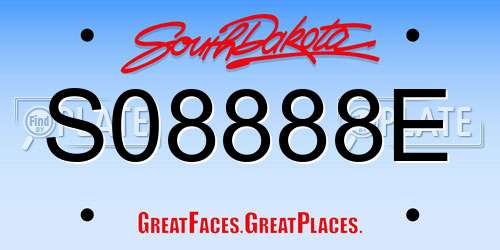 S08888E South Dakota License Plate
