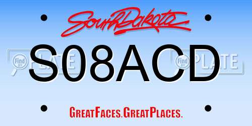 S08ACD South Dakota License Plate