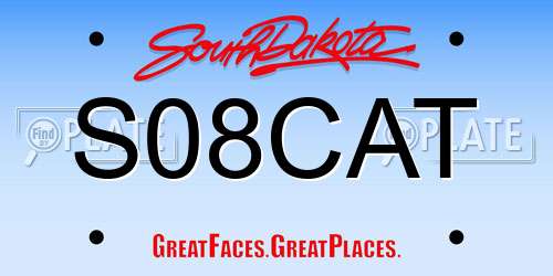 S08CAT South Dakota License Plate