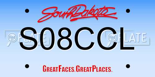 S08CCL South Dakota License Plate