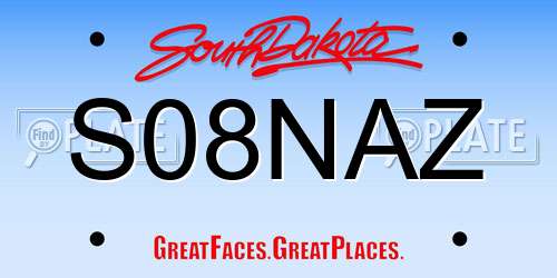 S08NAZ South Dakota License Plate