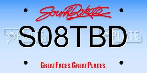 S08TBD South Dakota License Plate