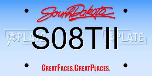 S08TII South Dakota License Plate
