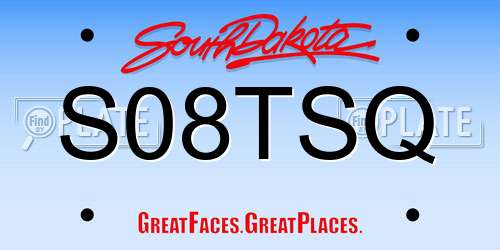 S08TSQ South Dakota License Plate