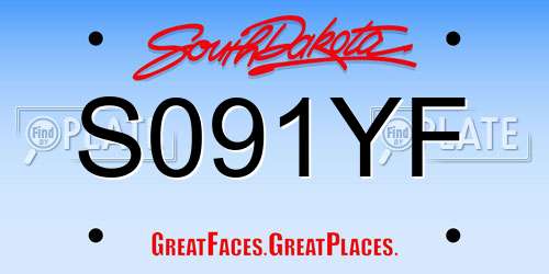 S091YF South Dakota License Plate