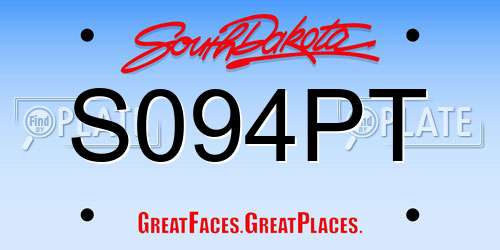 S094PT South Dakota License Plate