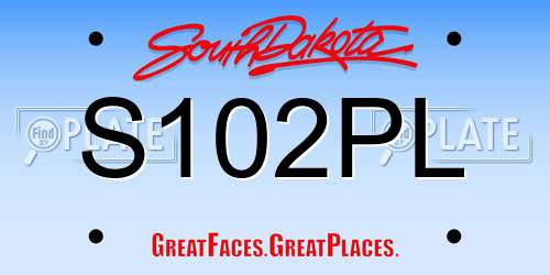S102PL South Dakota License Plate