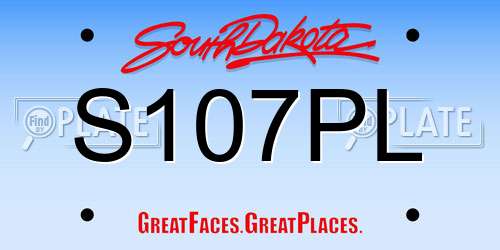 S107PL South Dakota License Plate