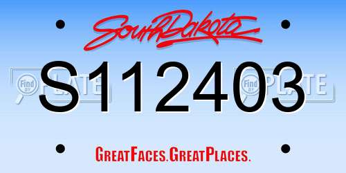 S112403 South Dakota License Plate