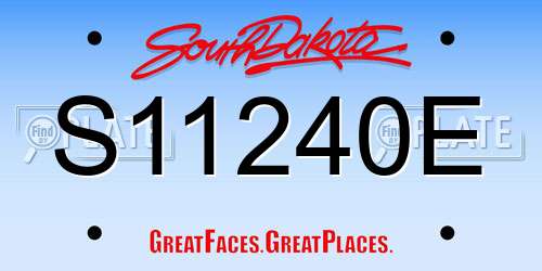 S11240E South Dakota License Plate