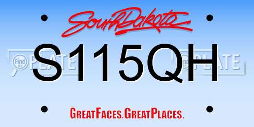 S115QH South Dakota License Plate