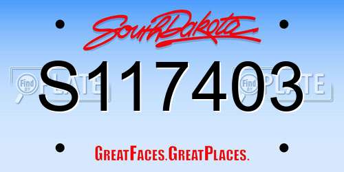 S117403 South Dakota License Plate
