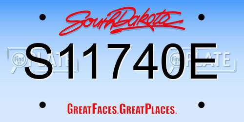 S11740E South Dakota License Plate