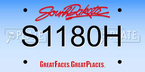 S1180H South Dakota License Plate