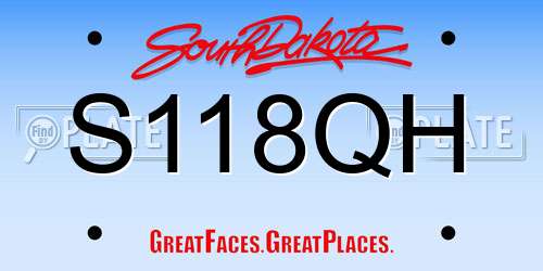 S118QH South Dakota License Plate
