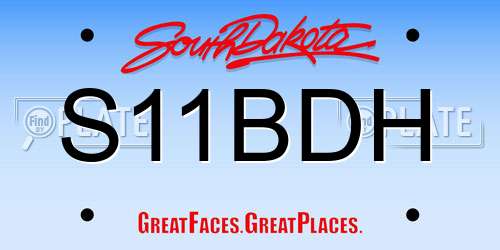 S11BDH South Dakota License Plate