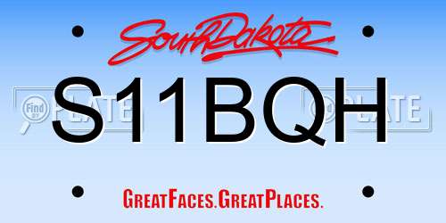 S11BQH South Dakota License Plate