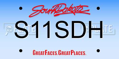 S11SDH South Dakota License Plate