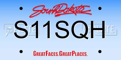 S11SQH South Dakota License Plate