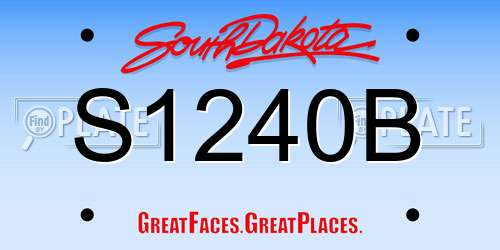 S1240B South Dakota License Plate