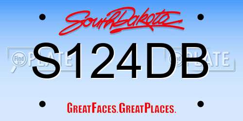 S124DB South Dakota License Plate