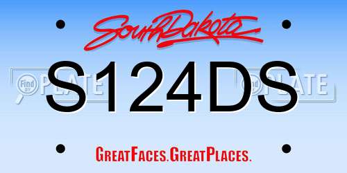 S124DS South Dakota License Plate