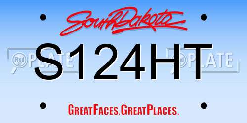 S124HT South Dakota License Plate