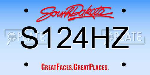 S124HZ South Dakota License Plate