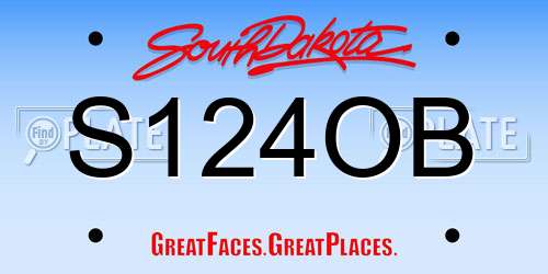 S124OB South Dakota License Plate