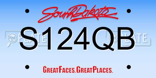 S124QB South Dakota License Plate