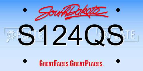 S124QS South Dakota License Plate