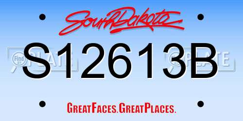 S12613B South Dakota License Plate