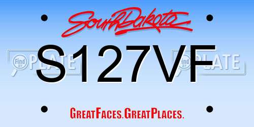 S127VF South Dakota License Plate