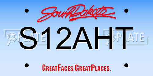 S12AHT South Dakota License Plate
