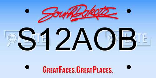 S12AOB South Dakota License Plate