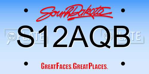 S12AQB South Dakota License Plate