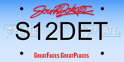 S12DET South Dakota License Plate