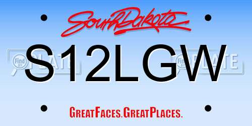 S12LGW South Dakota License Plate