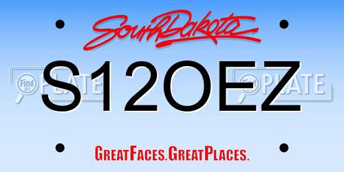 S12OEZ South Dakota License Plate