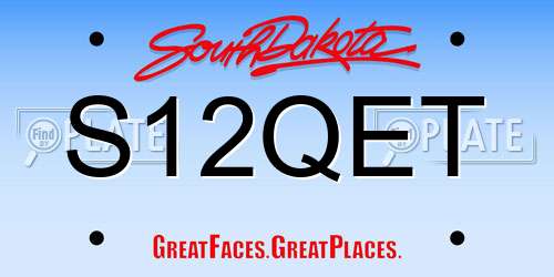 S12QET South Dakota License Plate
