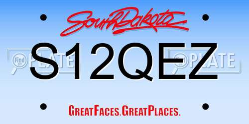S12QEZ South Dakota License Plate