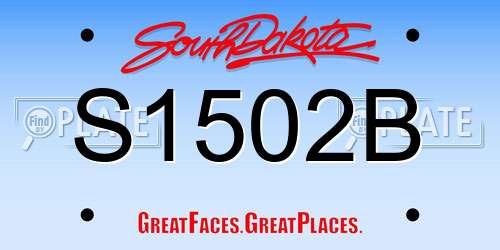 S1502B South Dakota License Plate
