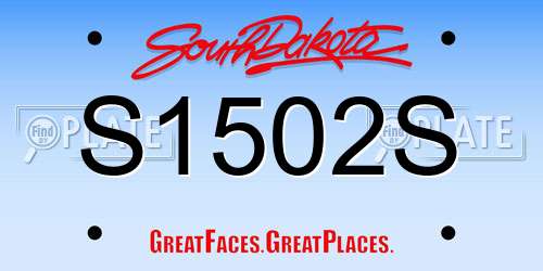 S1502S South Dakota License Plate