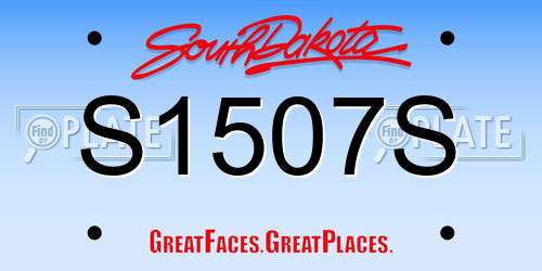 S1507S South Dakota License Plate