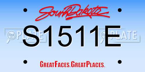 S1511E South Dakota License Plate