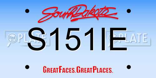 S151IE South Dakota License Plate