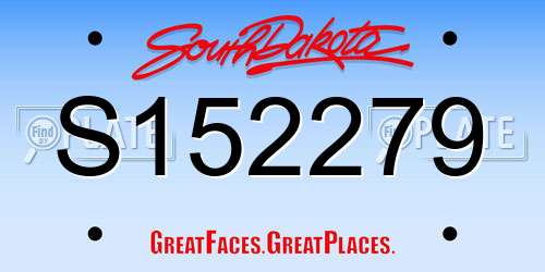 S152279 South Dakota License Plate